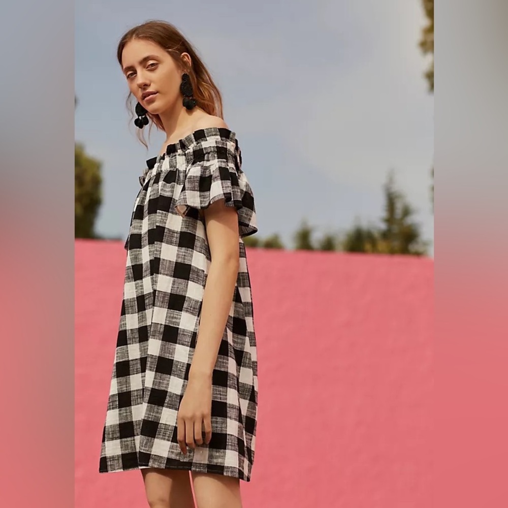 Corey Lynn Calter - Gingham Off The Shoulder Dress